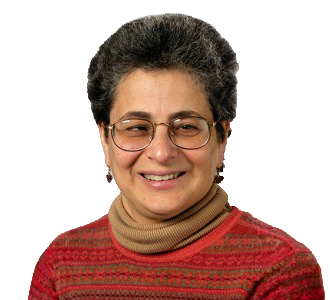 headshot of a white woman with short gray hair and glasses